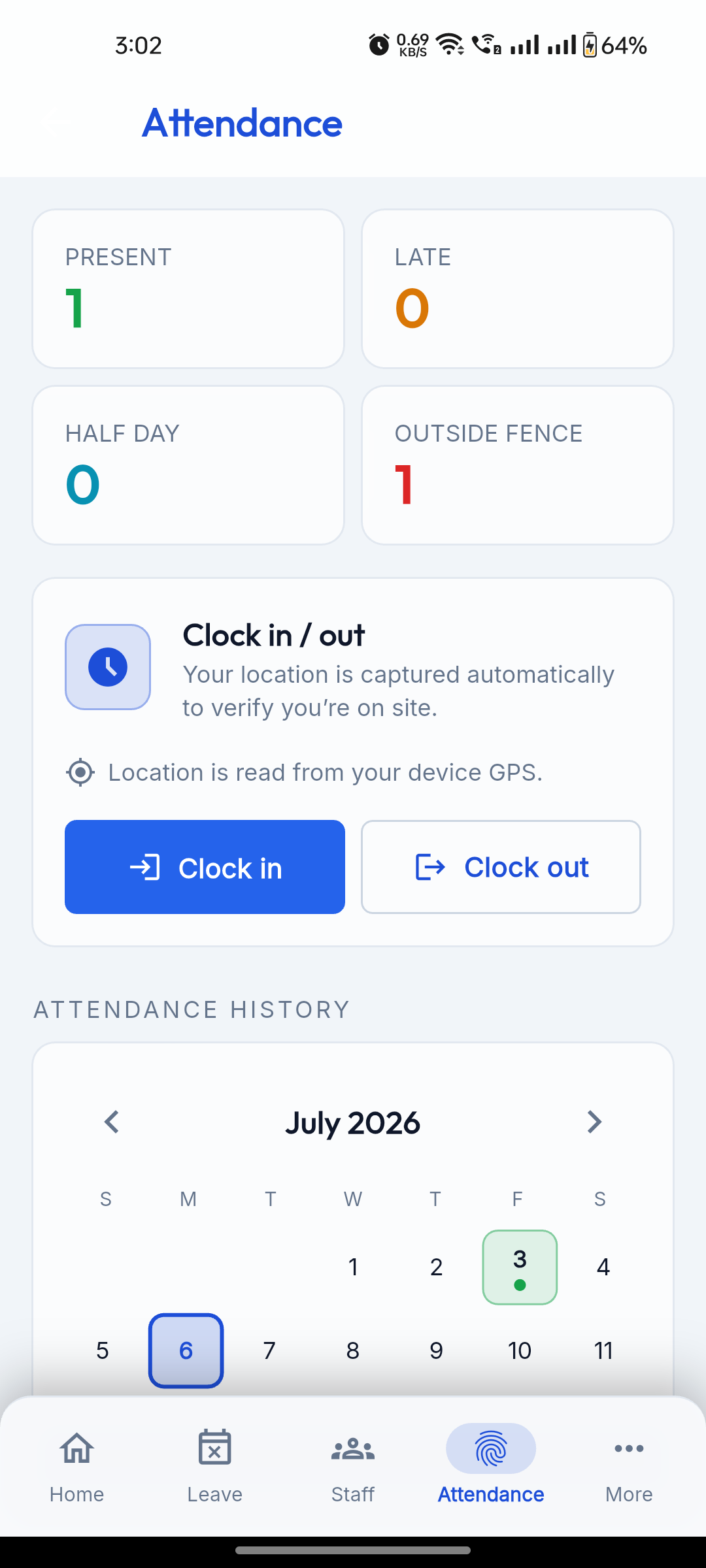 Attendance